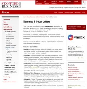 Resumes & Cover Letters Stanford University GSB